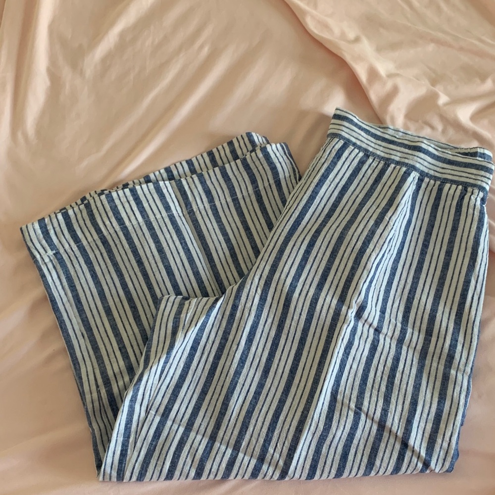 beachlunchlounge Blue and White Striped Pants